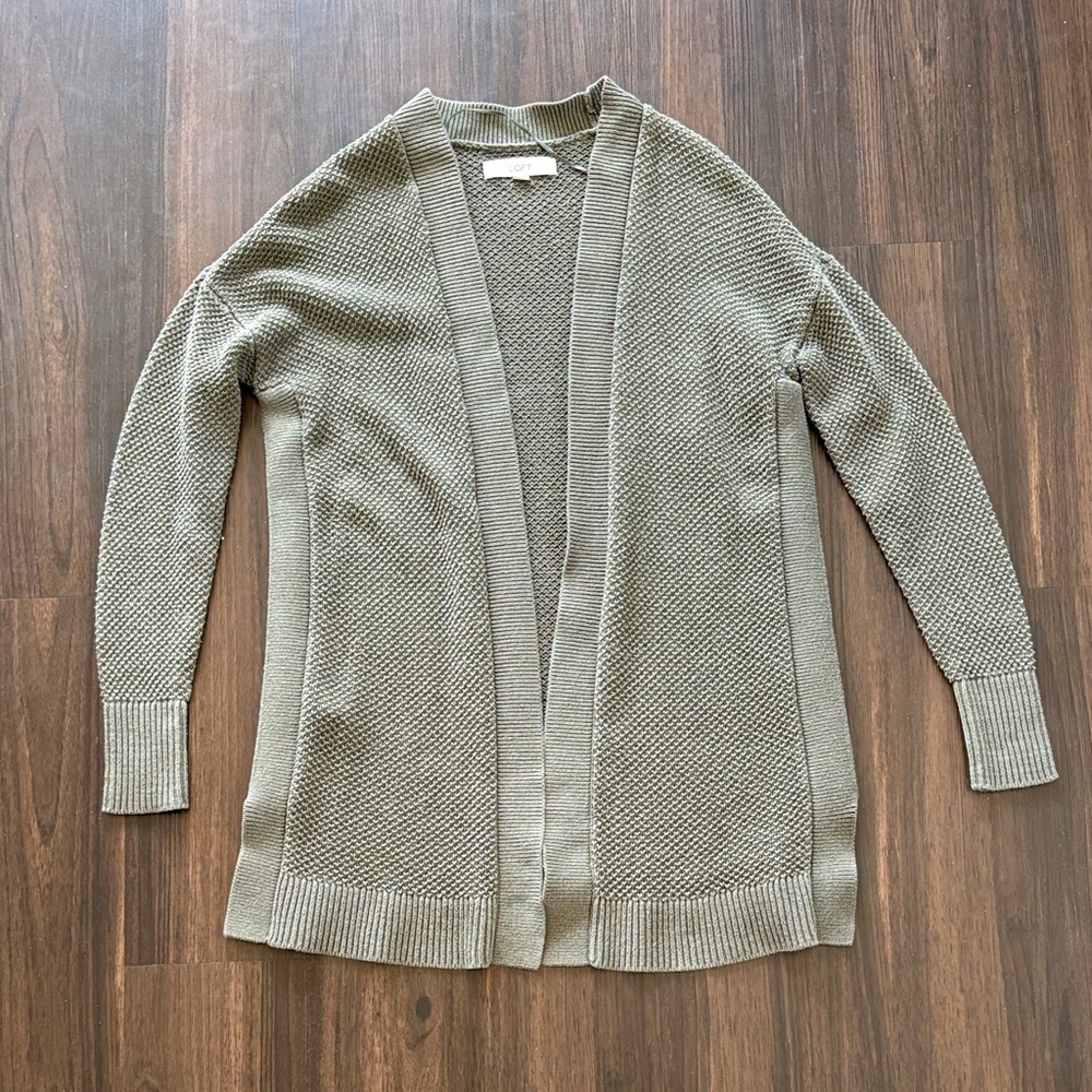 Everyday Open-Front Knit Cardigan - Sage Green